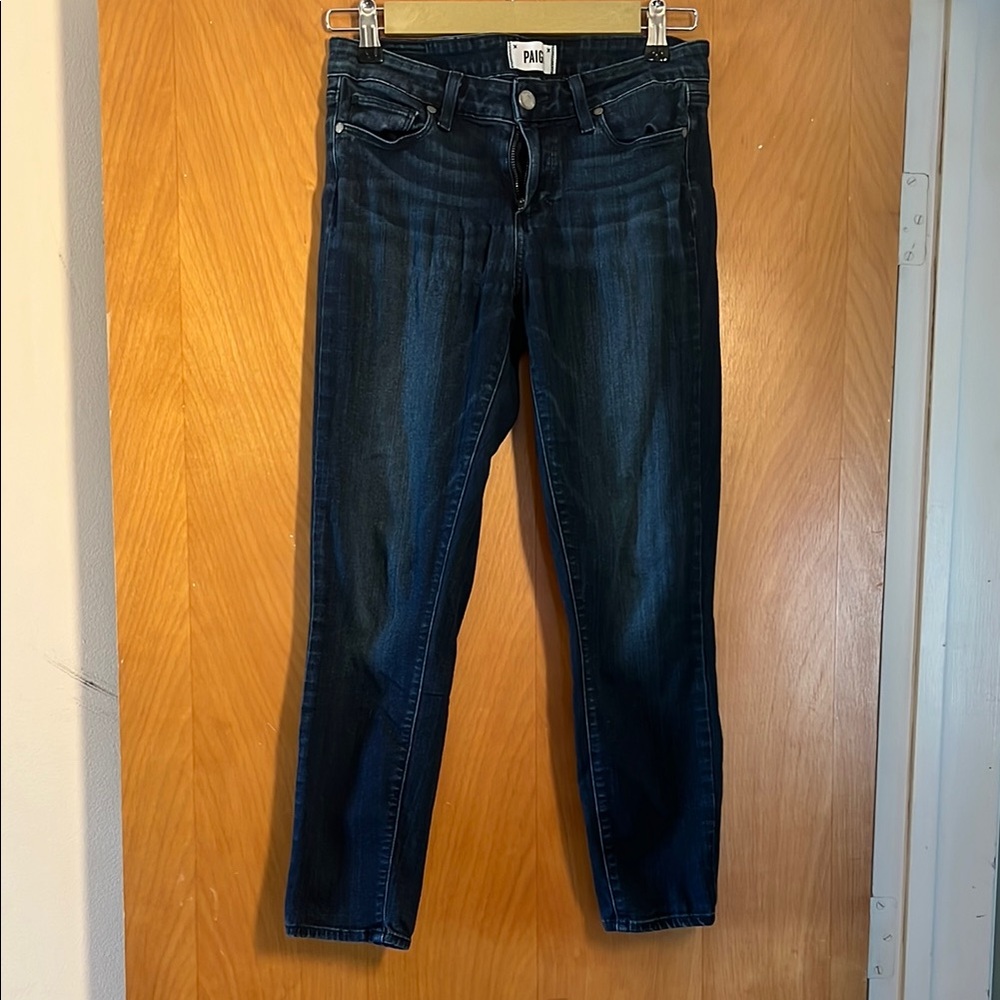 PAIGE Blue Ankle Cropped Jeans
